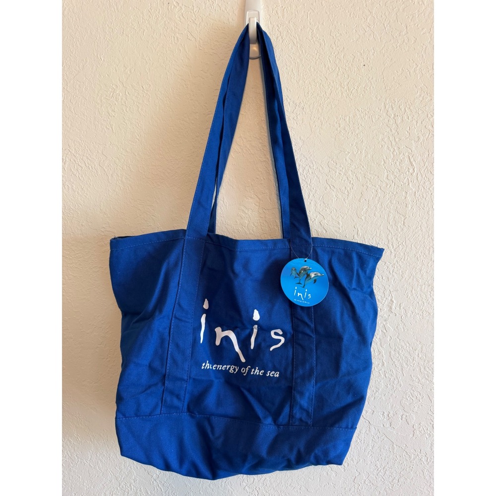 Inis Energy of the Sea Blue Canvas Tote Bag Sea Sun Sparkle Eco-Friendly NWT